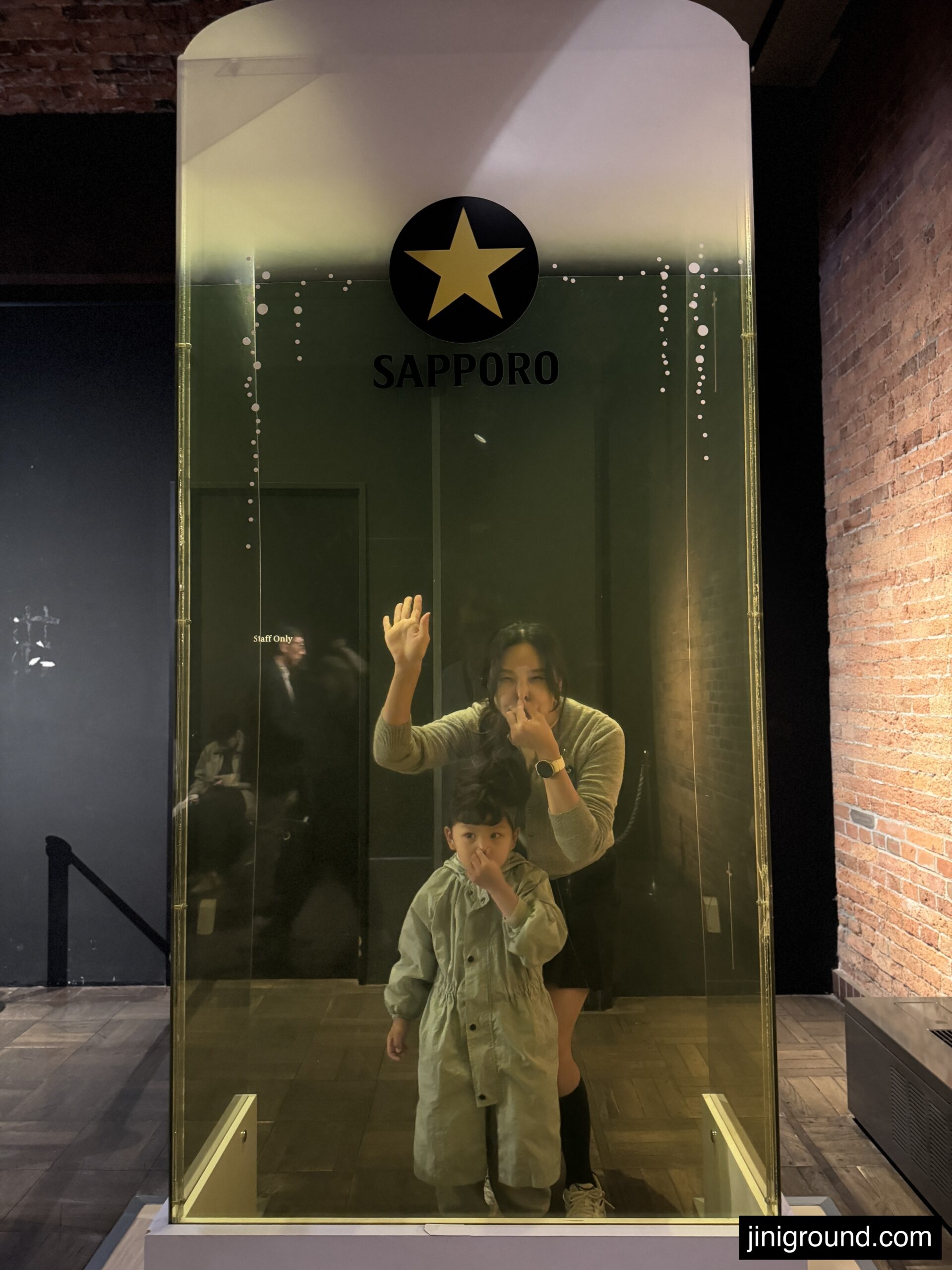 Elegant historic interior hall with geometric tile patterns and columns Sapporo